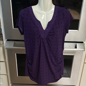 Elegant Purple Geometric Blouse